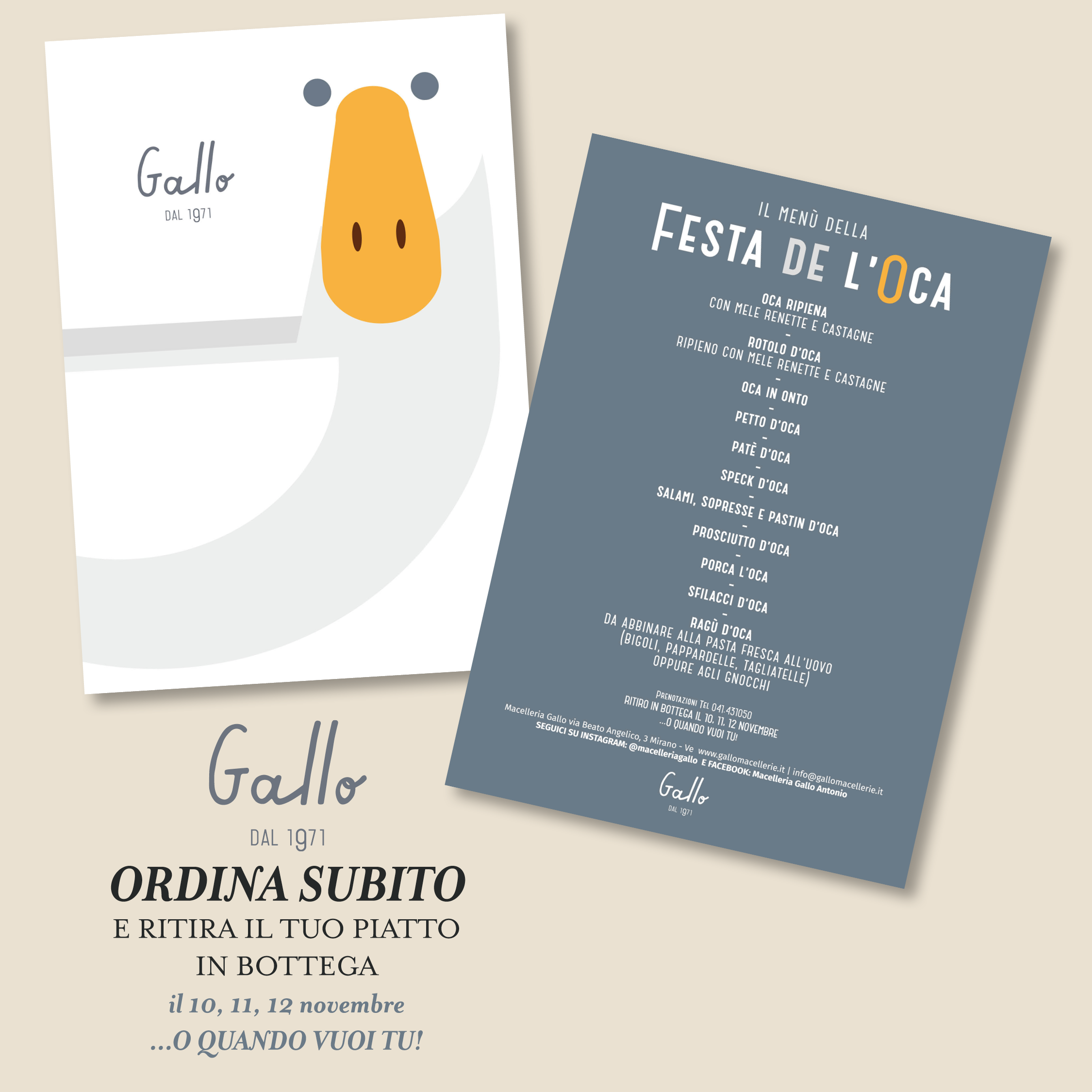Menù Oca Mirano 2023 | Macelleria Gallo