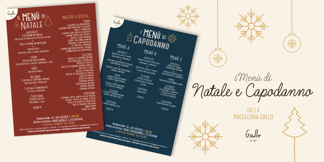 Il menù di Natale e Capodanno 2024 della Macelleria Gallo di Mirano