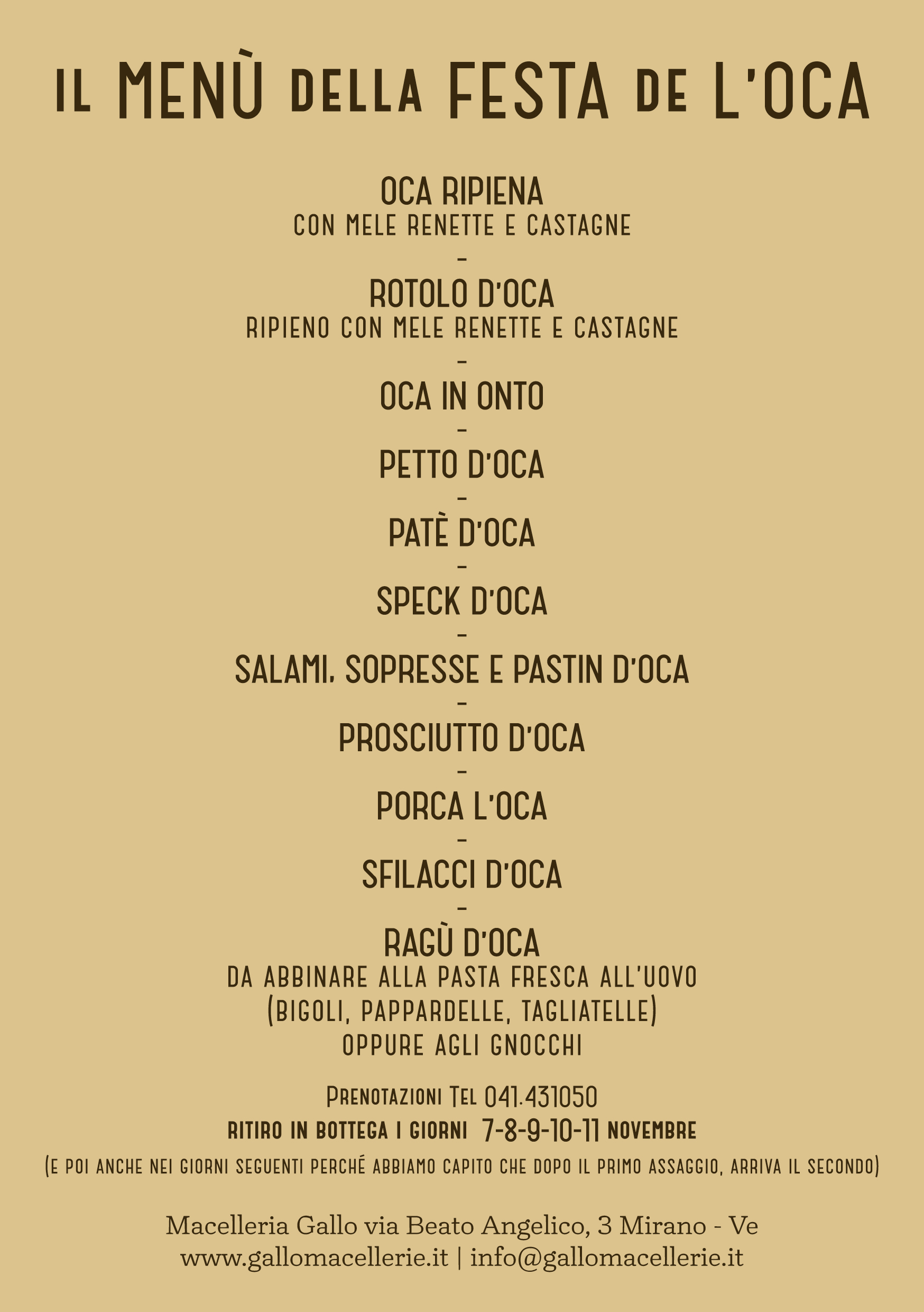 Festa dell'oca a Mirano alla Macelleria Gallo