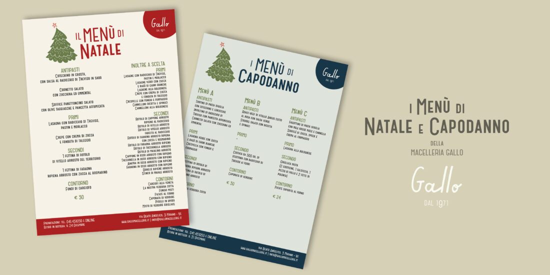 Il menù di Natale e Capodanno 2025 della Macelleria Gallo di Mirano