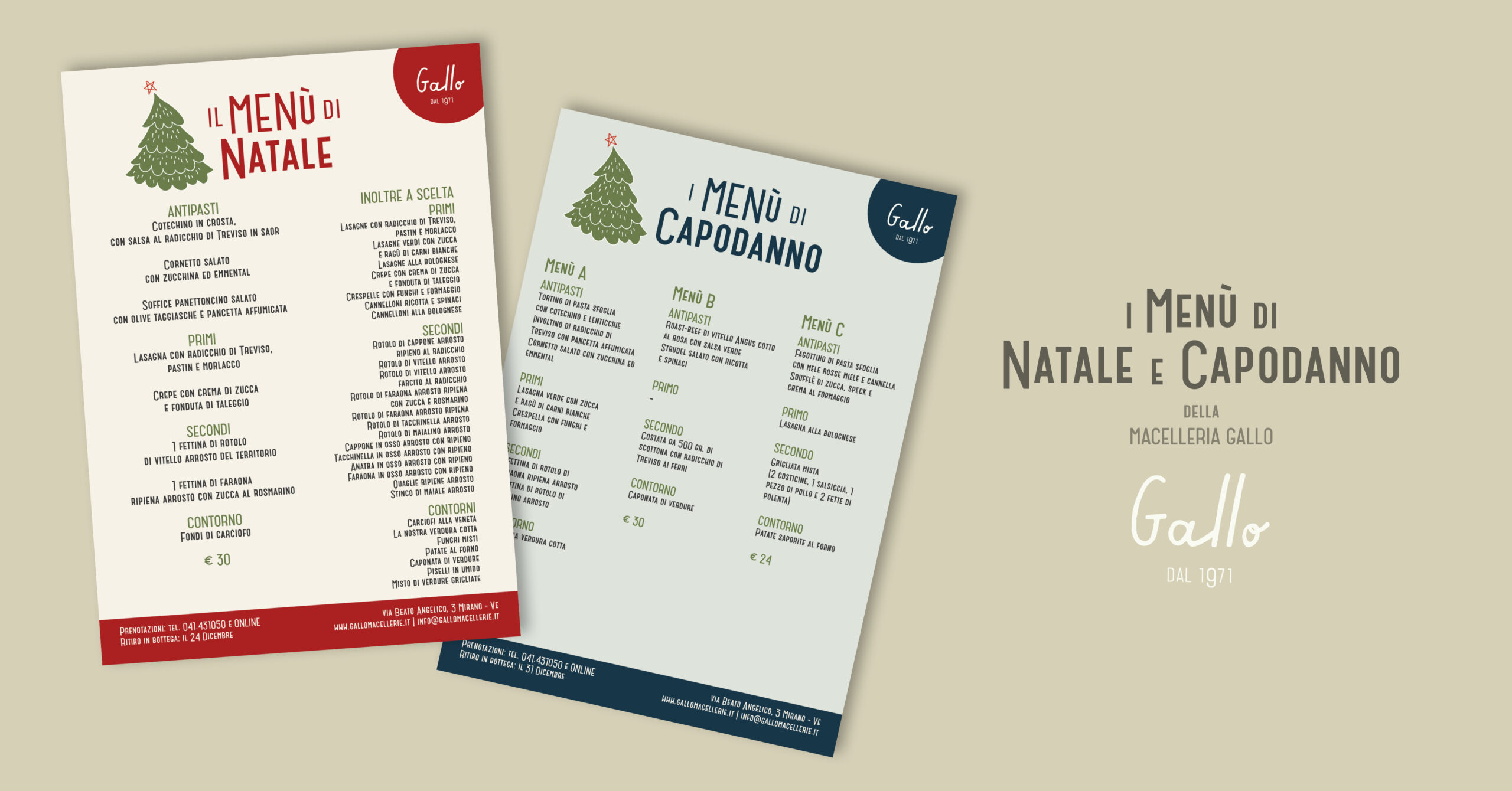 Il menù di Natale e Capodanno 2025 della Macelleria Gallo di Mirano