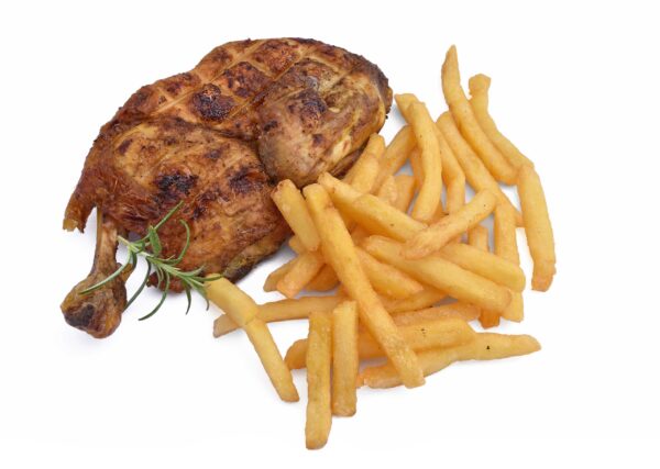 1/2 galletto con patatine fritte