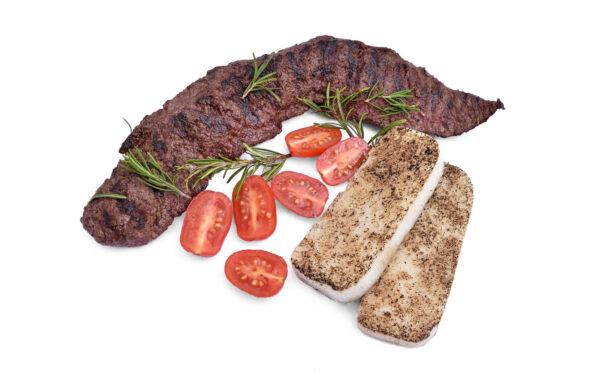 Tagliata di manzo al rosmarino (300gr) con 2 fette di polenta